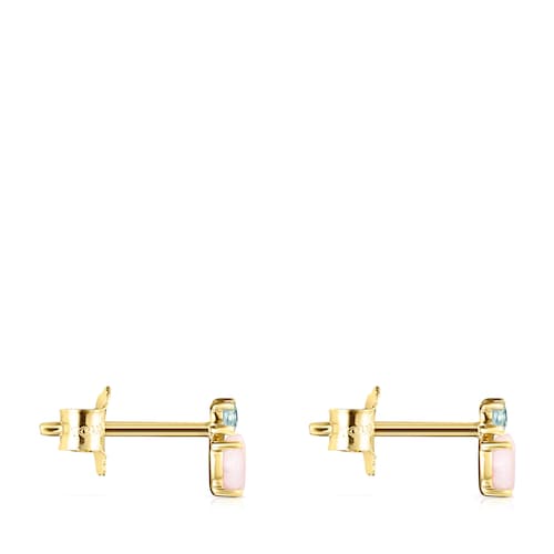 14kt gold Earrings with opal and topaz Mini Ivette
