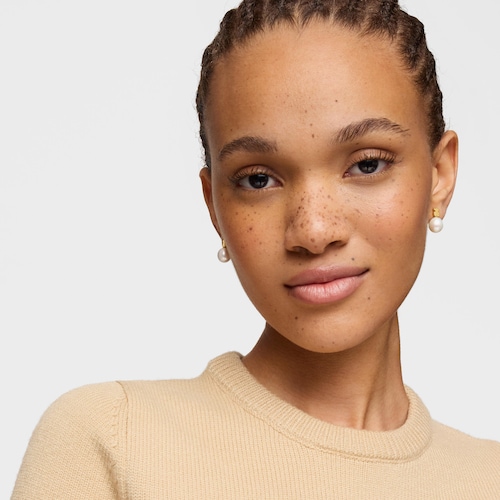 14kt gold and cultured pearl Bear earrings Sweet Dolls