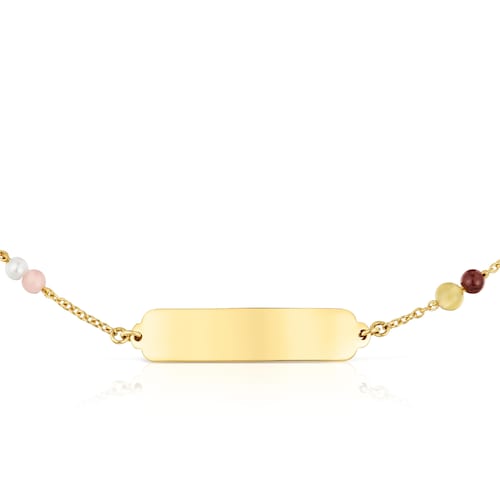 14kt gold and gemstone Plaque bracelet TOUS Baby