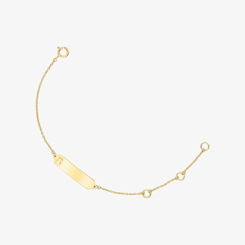 Pulsera placa de oro 14 kt TOUS Baby