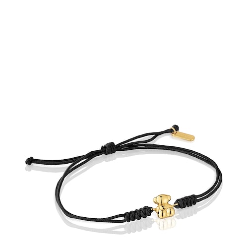 14kt gold and black nylon Bear bracelet Bold Bear