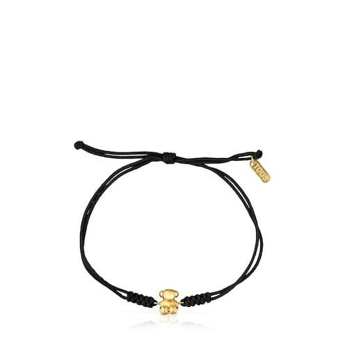 14kt gold and black nylon Bear bracelet Bold Bear