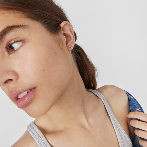 14kt gold Earrings with topaz and cultured pearl Mini Ivette