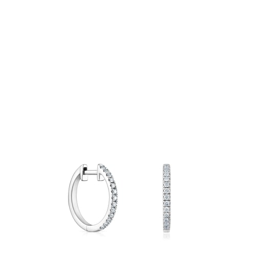 14kt white gold and diamond Hoop earrings Les Classiques