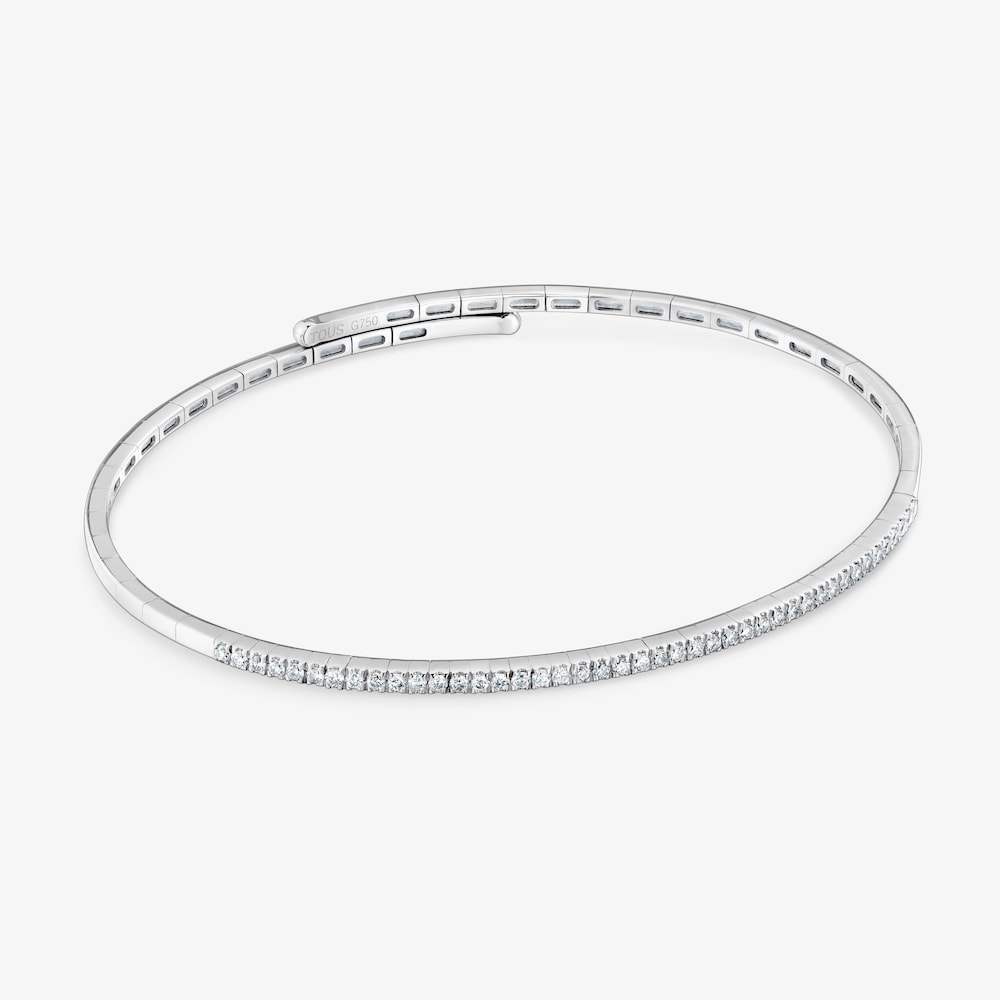 Pulsera esclava de oro blanco 14 kt y diamantes Les Classiques
