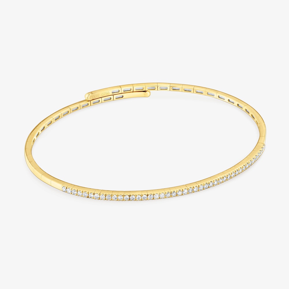 14K solid gold and diamond Bangle Les Classiques