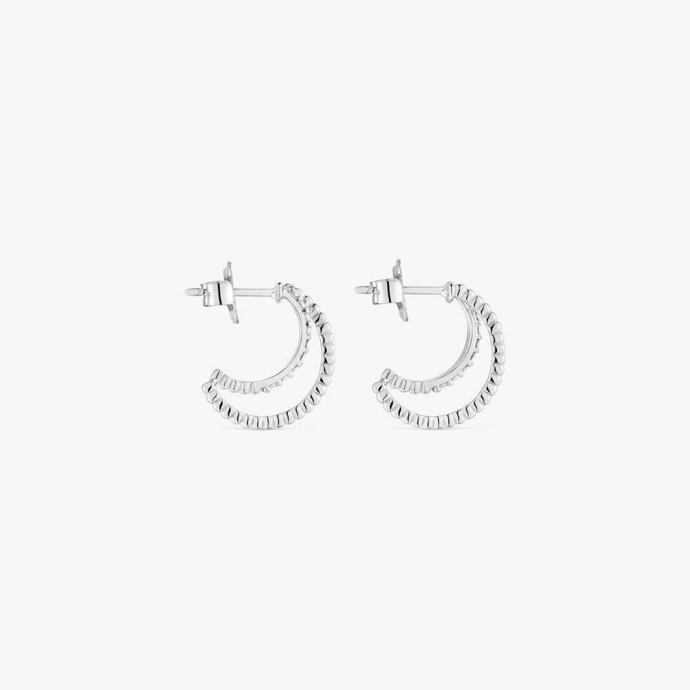 14K white gold and diamond double Hoop earrings Les Classiques