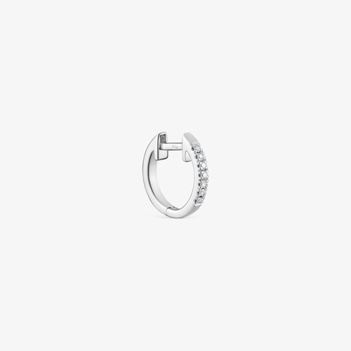 Arete aro individual de oro blanco 14 kt con diamantes Les Classiques