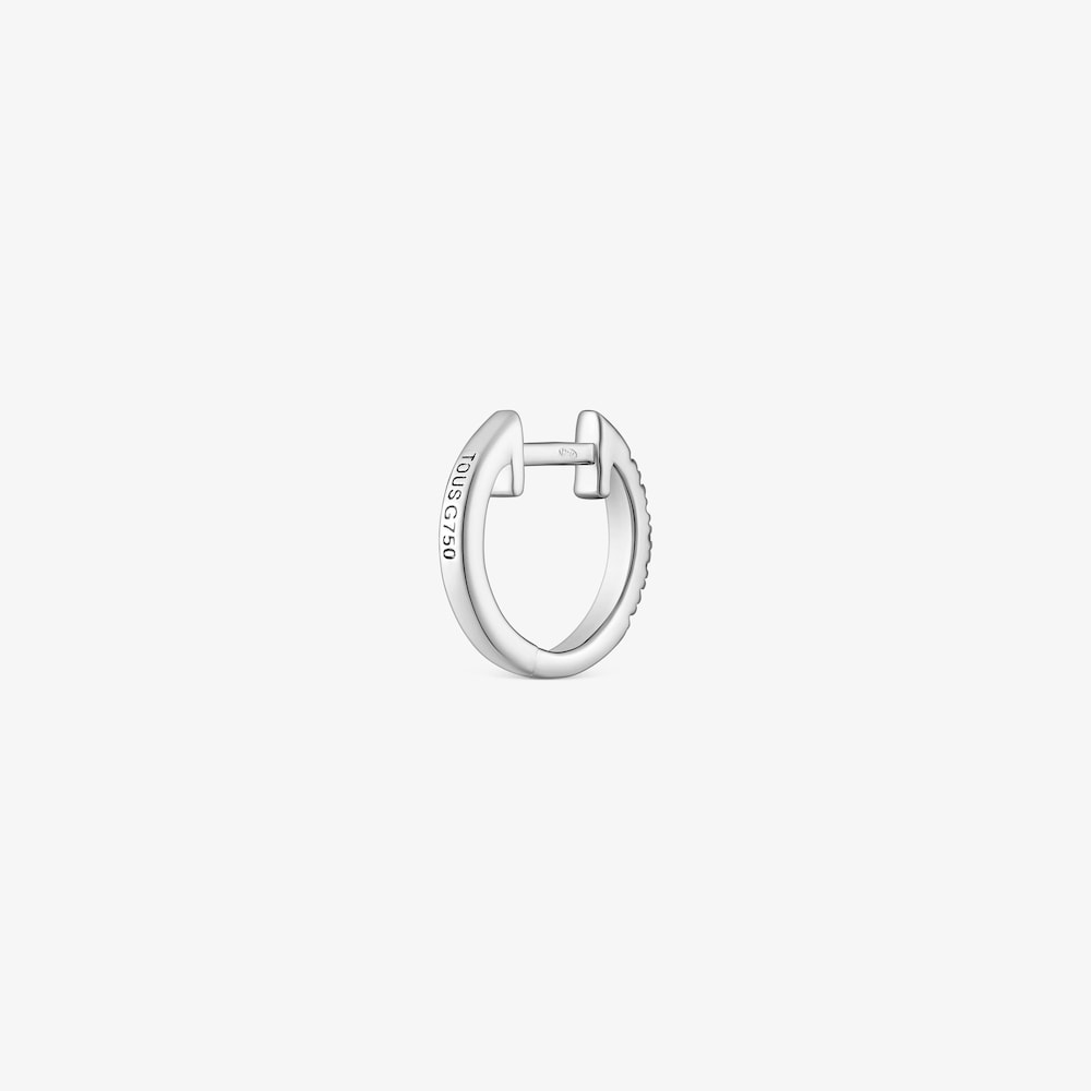 Arete aro individual de oro blanco 14 kt con diamantes Les Classiques