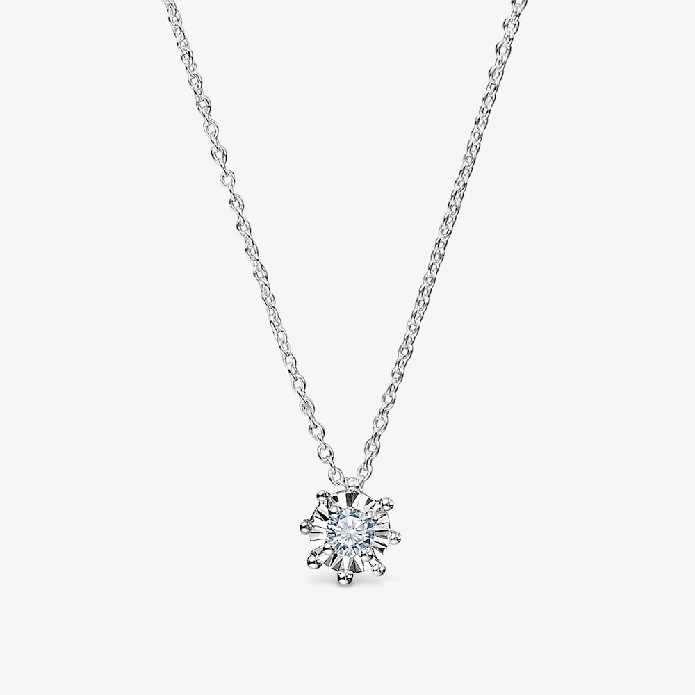 Short 14K white gold and 0.10ct diamond Necklace Les Classiques