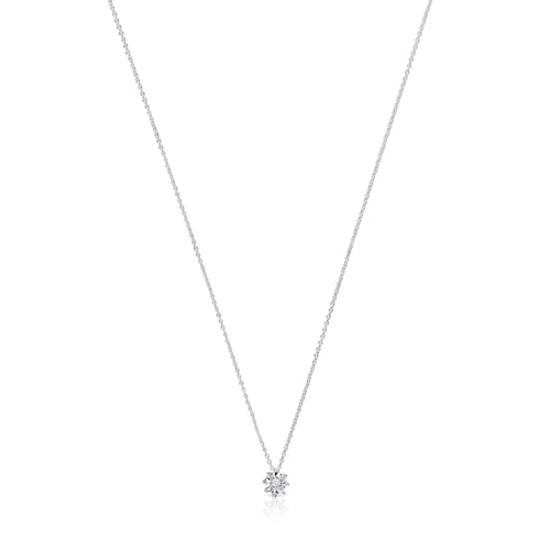 Short 14kt white gold and 0.10ct diamond Necklace Les Classiques