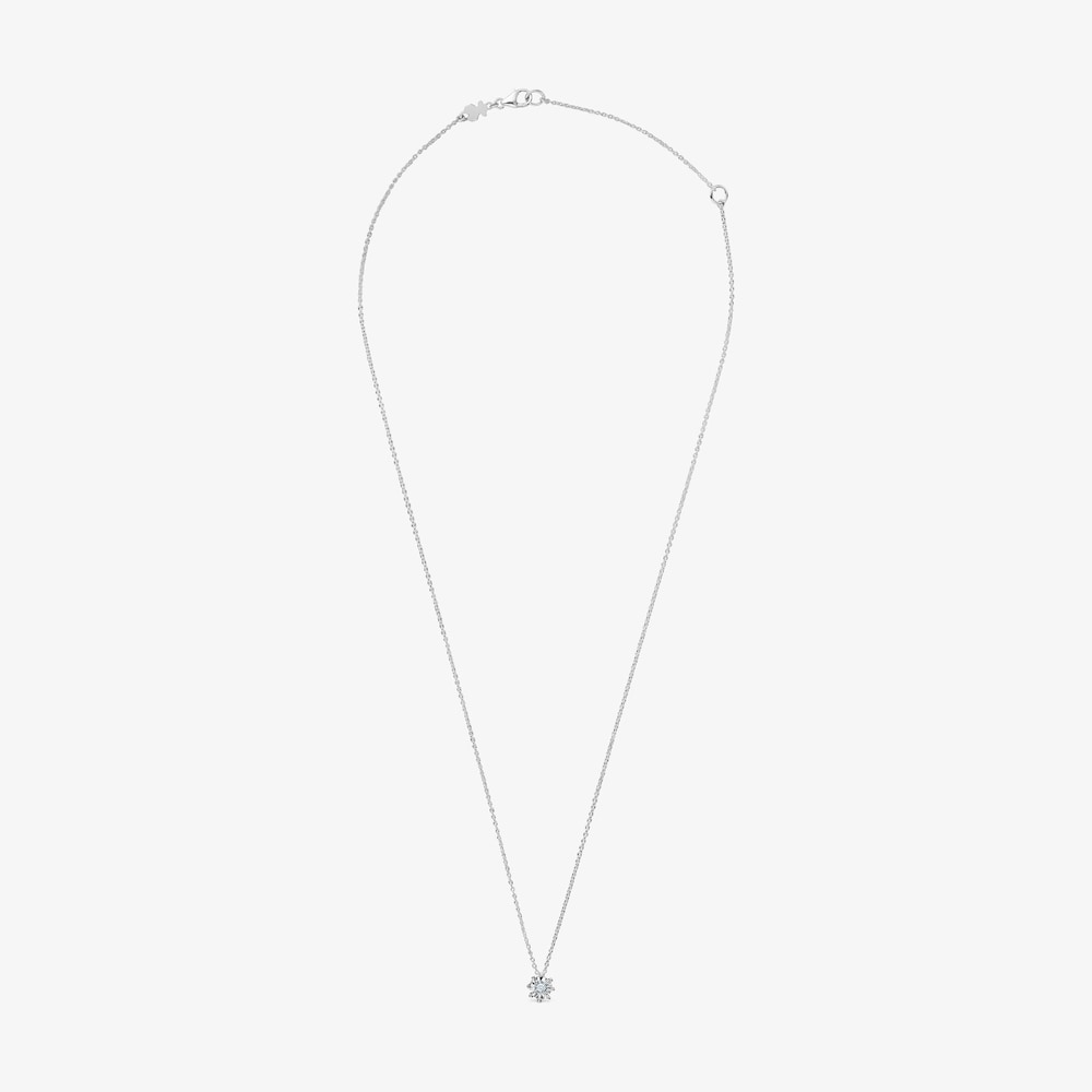 Short 14K white gold and 0.10ct diamond Necklace Les Classiques