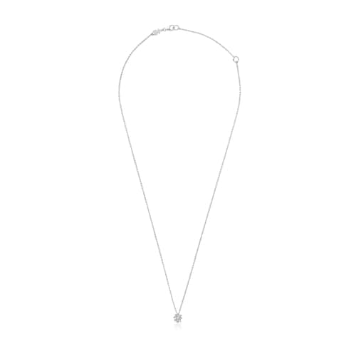 Short 14kt white gold and 0.10ct diamond Necklace Les Classiques
