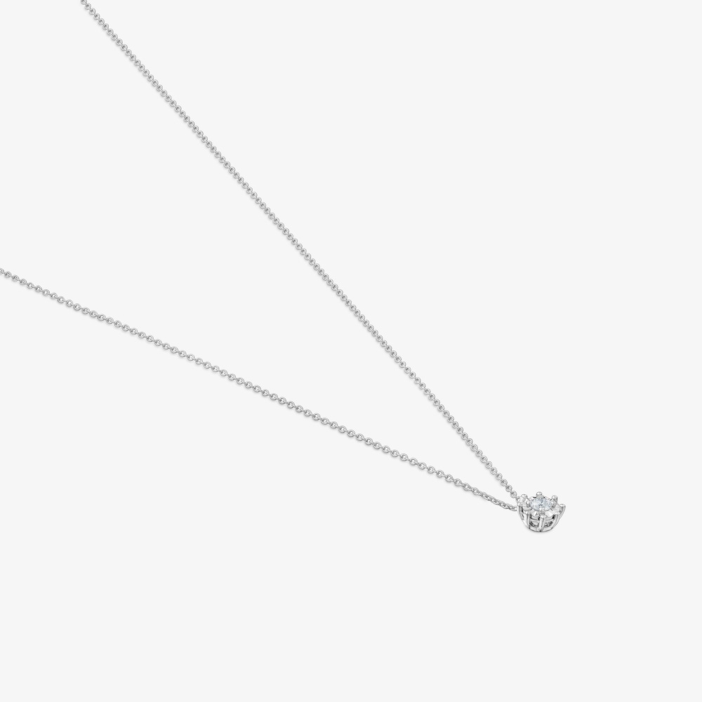 Short 14K white gold and 0.10ct diamond Necklace Les Classiques