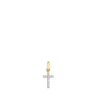 Small 14kt gold and diamond cross Pendant Basics