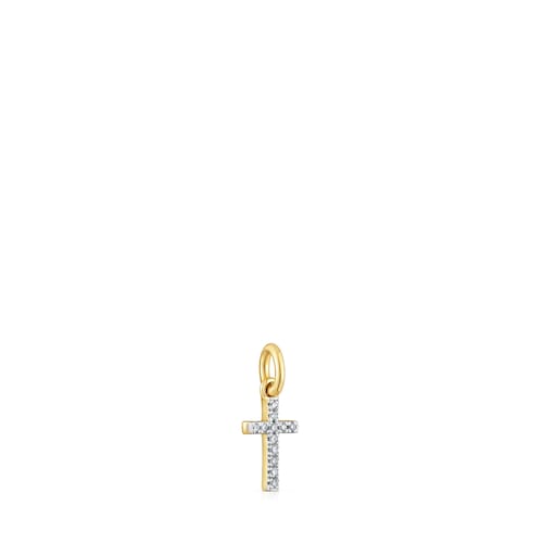 Small 14kt gold and diamond cross Pendant Basics