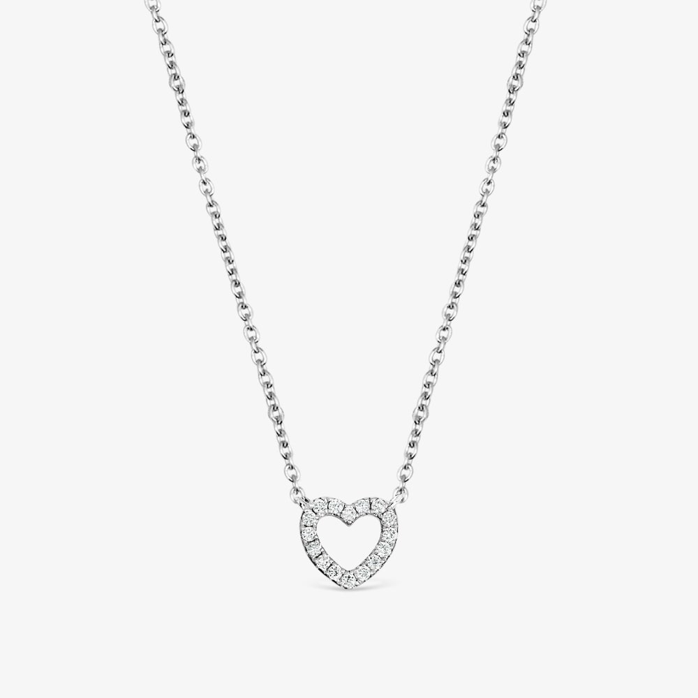 Short 14K white gold and 0.15ct diamond Necklace Les Classiques