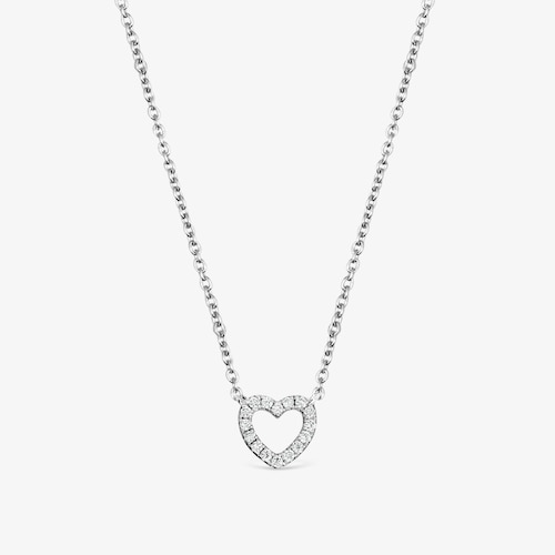 Collar corto de oro blanco 14 kt y diamantes 0,15 ct Les Classiques