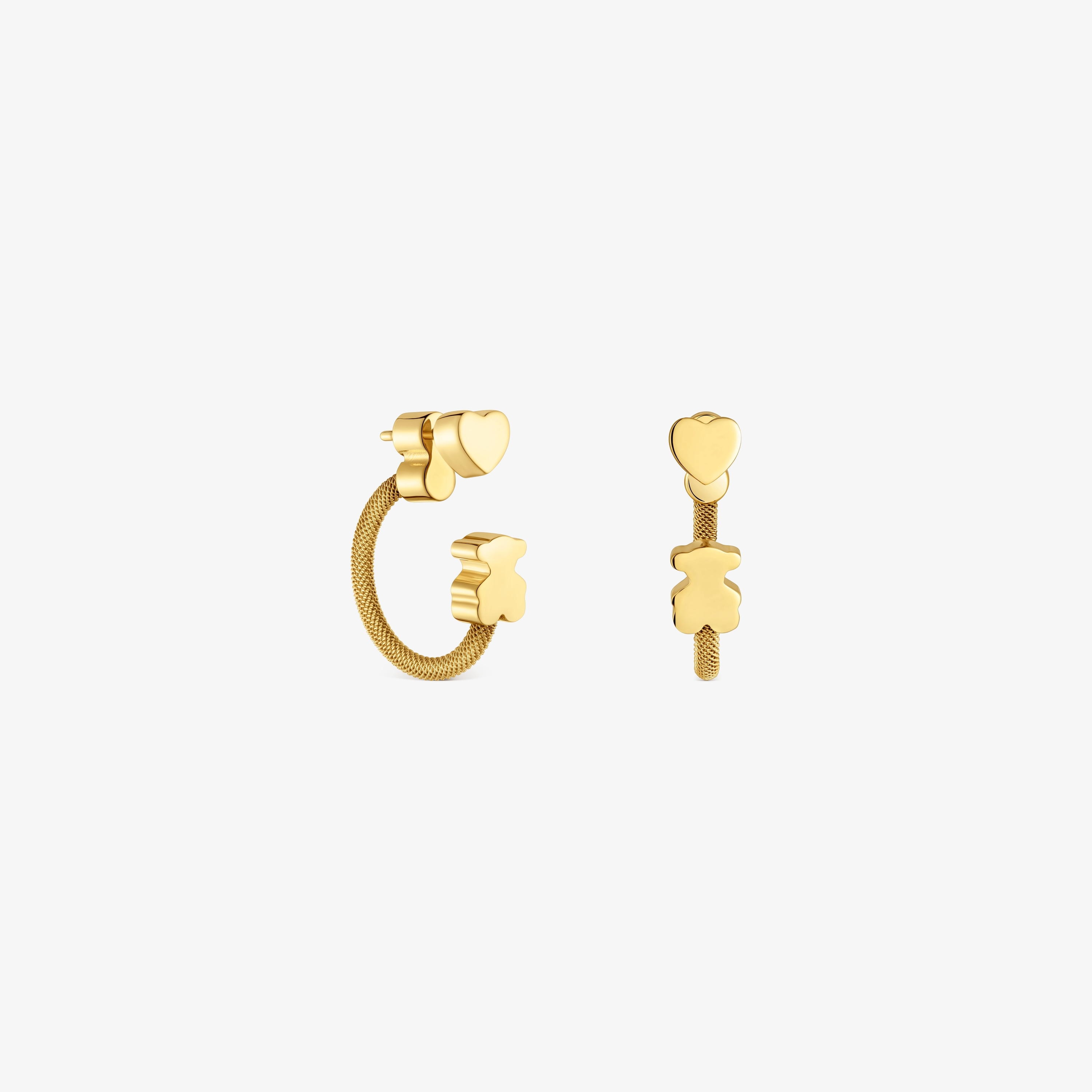 Hoop earrings with 18K gold vermeil and motifs Icon Mesh