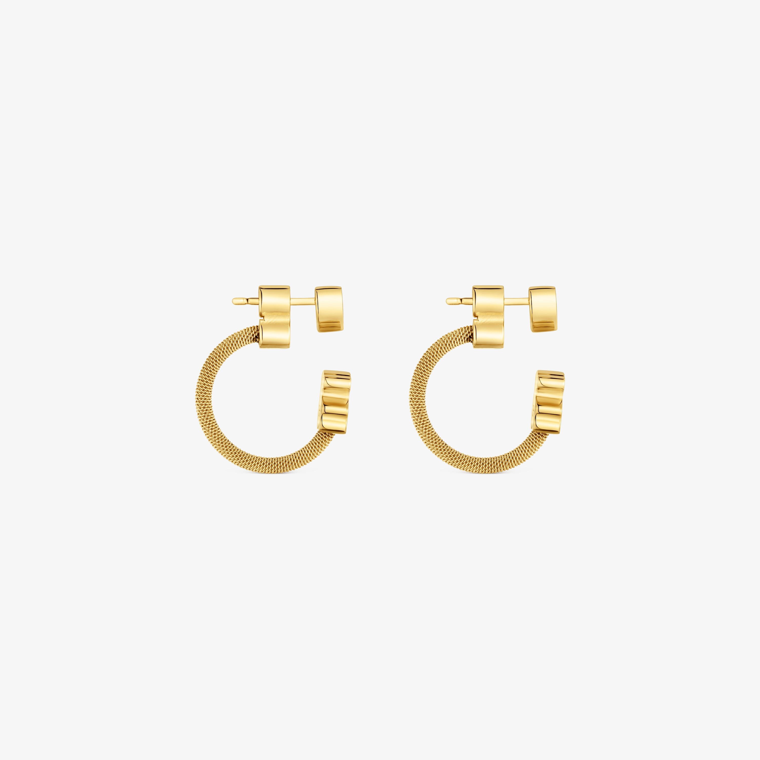 Hoop earrings with 18K gold vermeil and motifs Icon Mesh