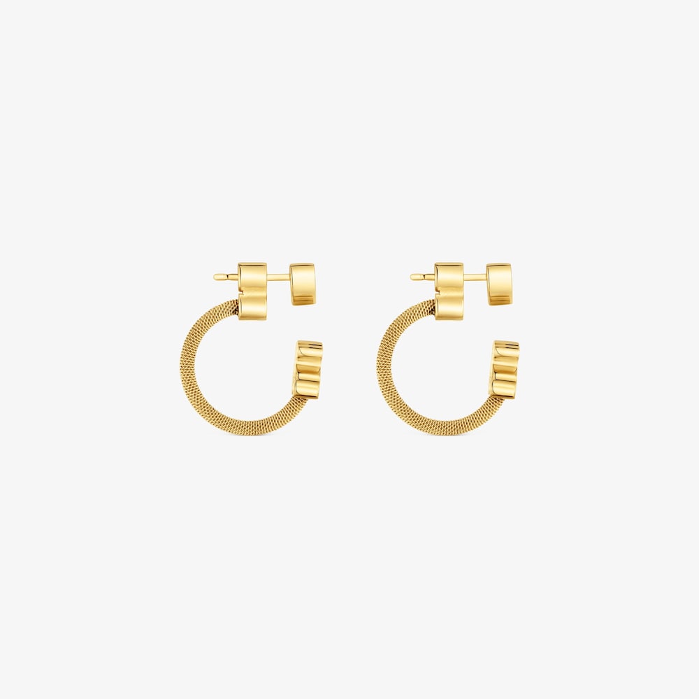 Obručov&eacute; n&aacute;u&scaron;nice s&nbsp;18&nbsp;kt pozl&aacute;ten&iacute;m na striebre a&nbsp;mot&iacute;vmi Icon Mesh