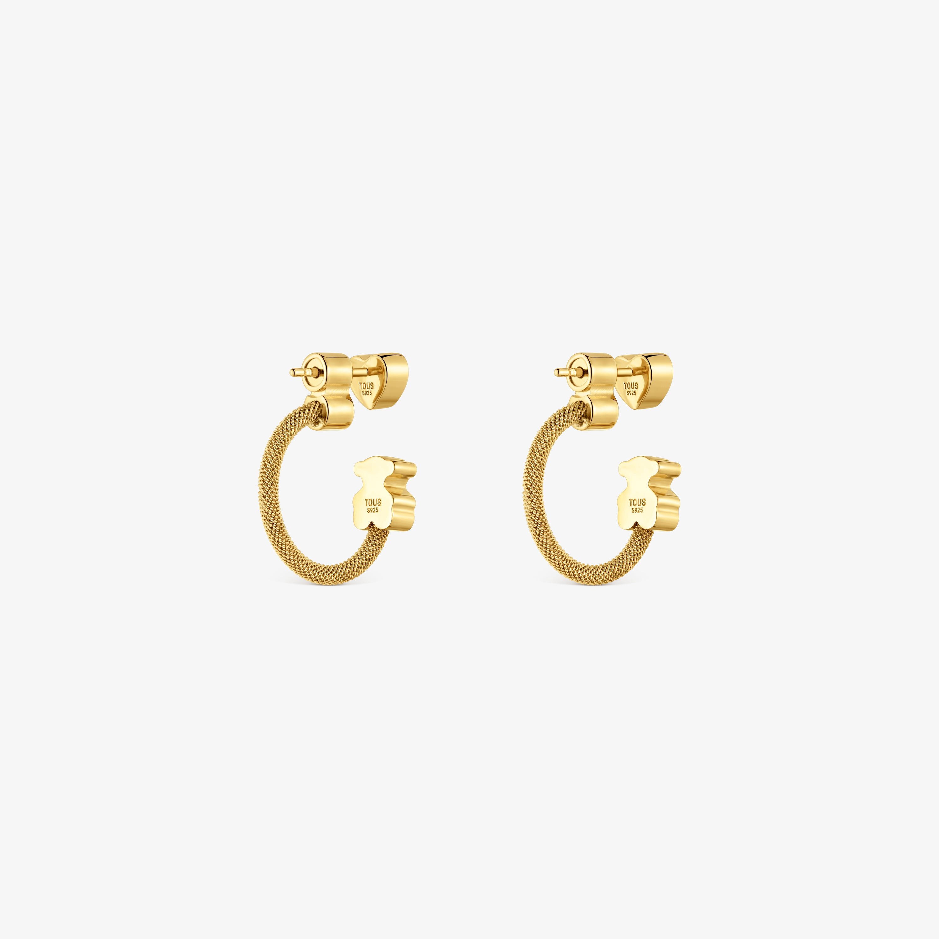 Hoop earrings with 18K gold vermeil and motifs Icon Mesh