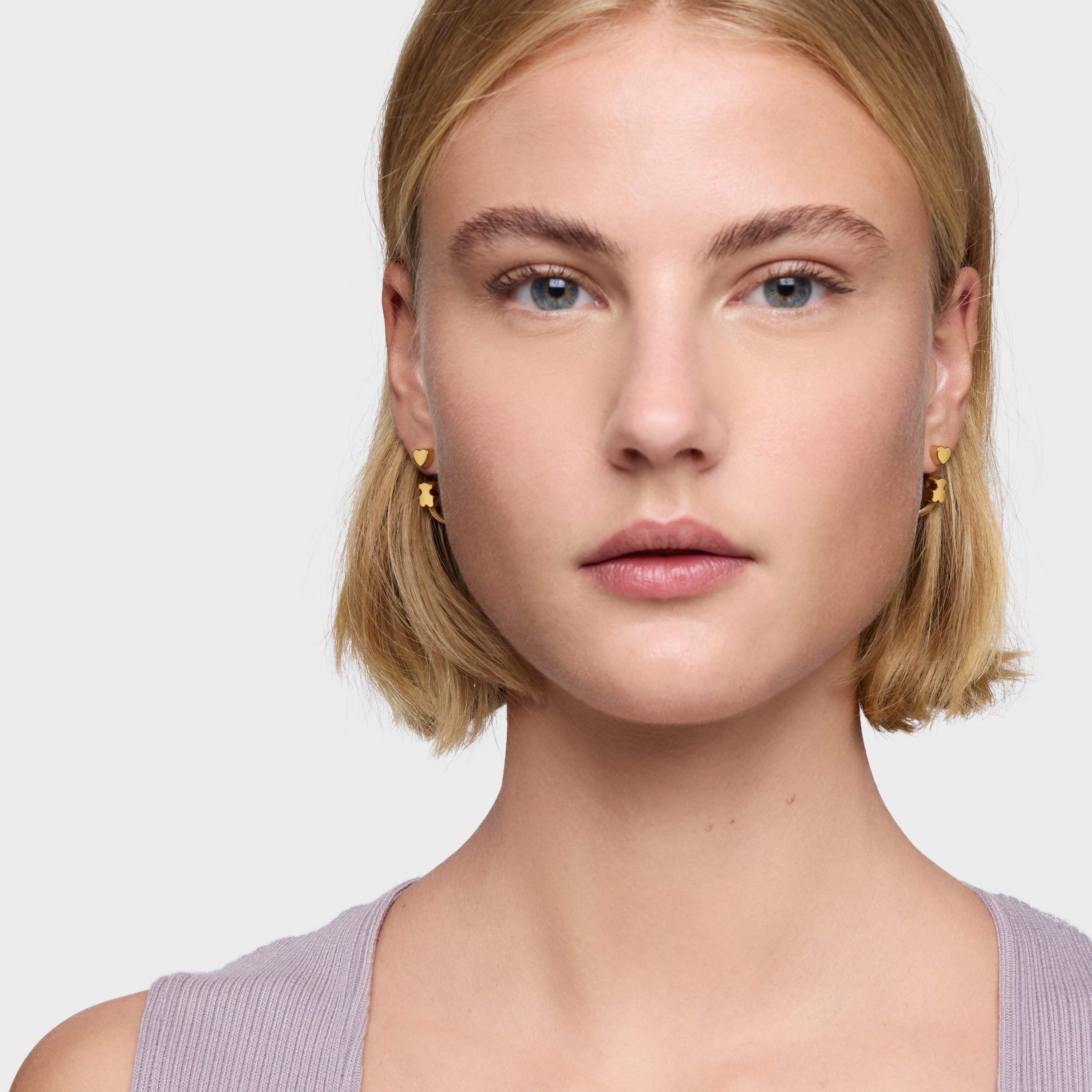 Hoop earrings with 18K gold vermeil and motifs Icon Mesh