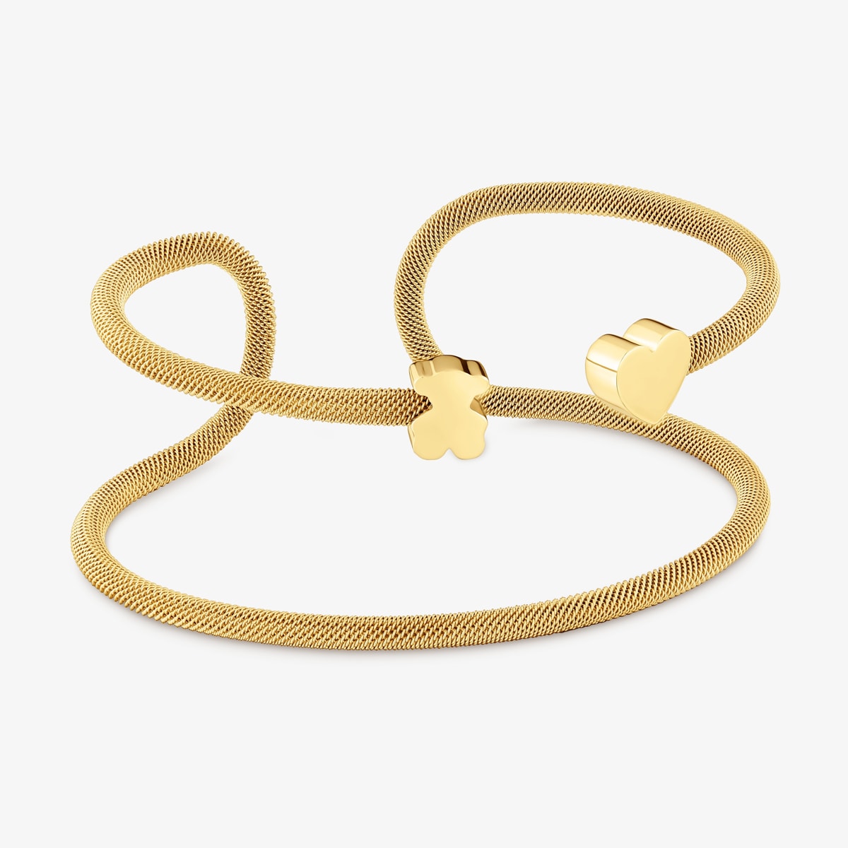 Tous - Pulsera Esclava Doble Con Baño De Oro 18 Kt Sobre Plata Icon Mesh - Dorado