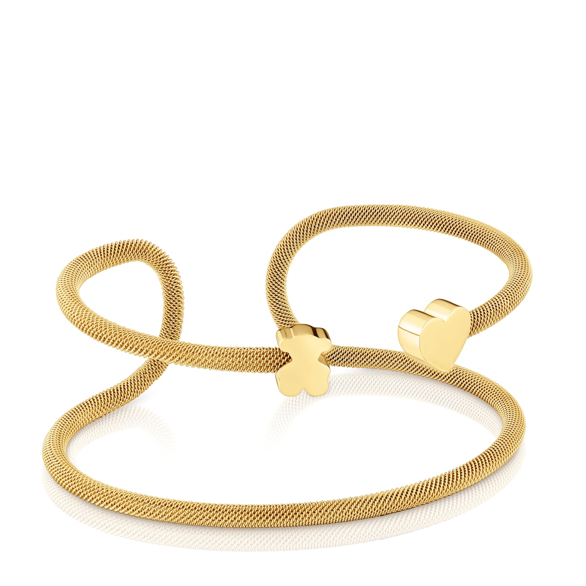 Tous - Pulsera Esclava Doble Con Baño De Oro 18 Kt Sobre Plata Icon Mesh - Dorado