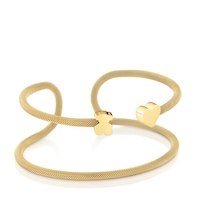 Double Bangle with 18kt gold plating over silver Icon Mesh