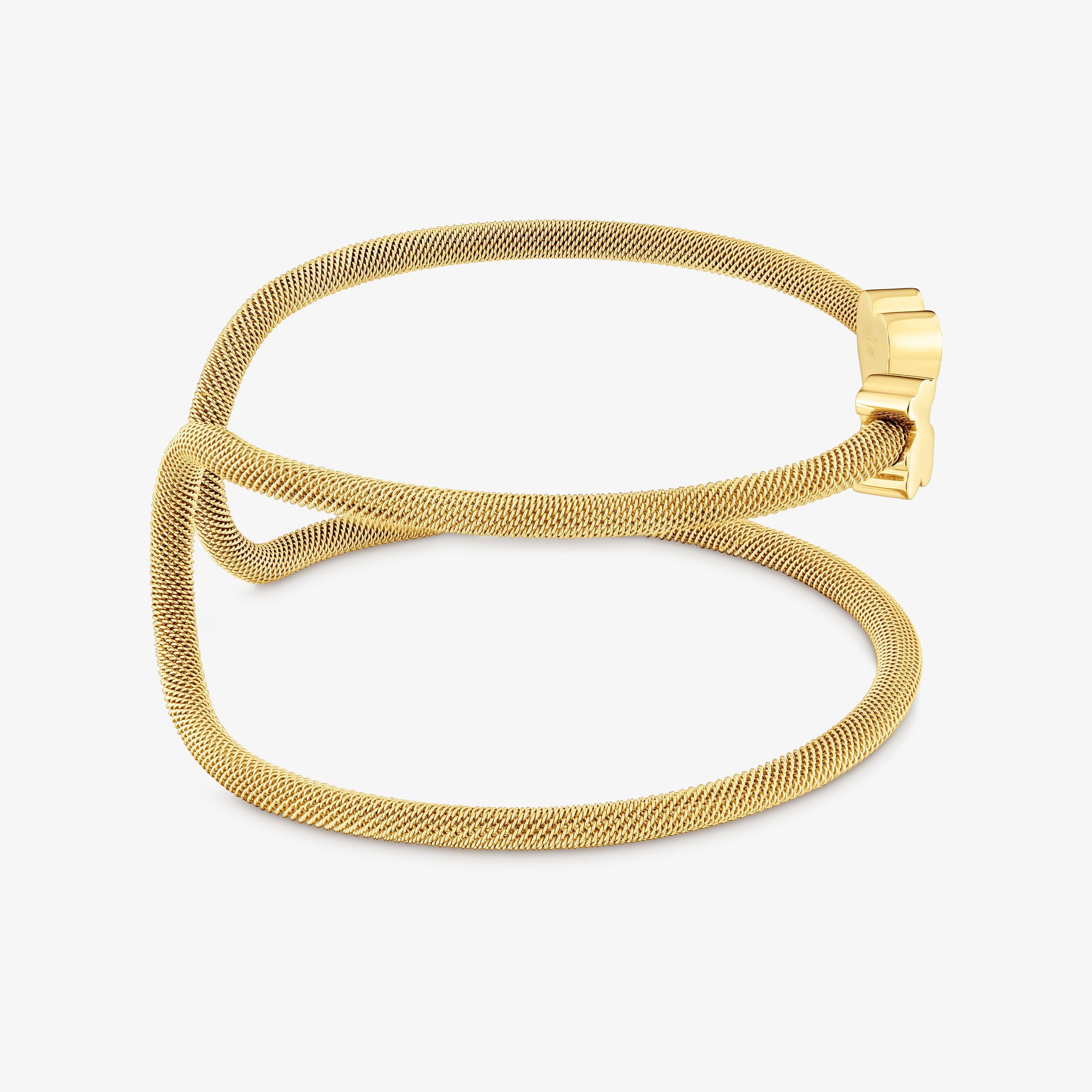 Double Bangle with 18K gold vermeil Icon Mesh