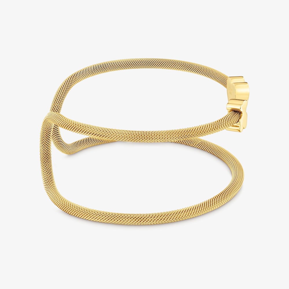 Doppio bracciale rigido in argento placcato oro 18&nbsp;kt Icon Mesh