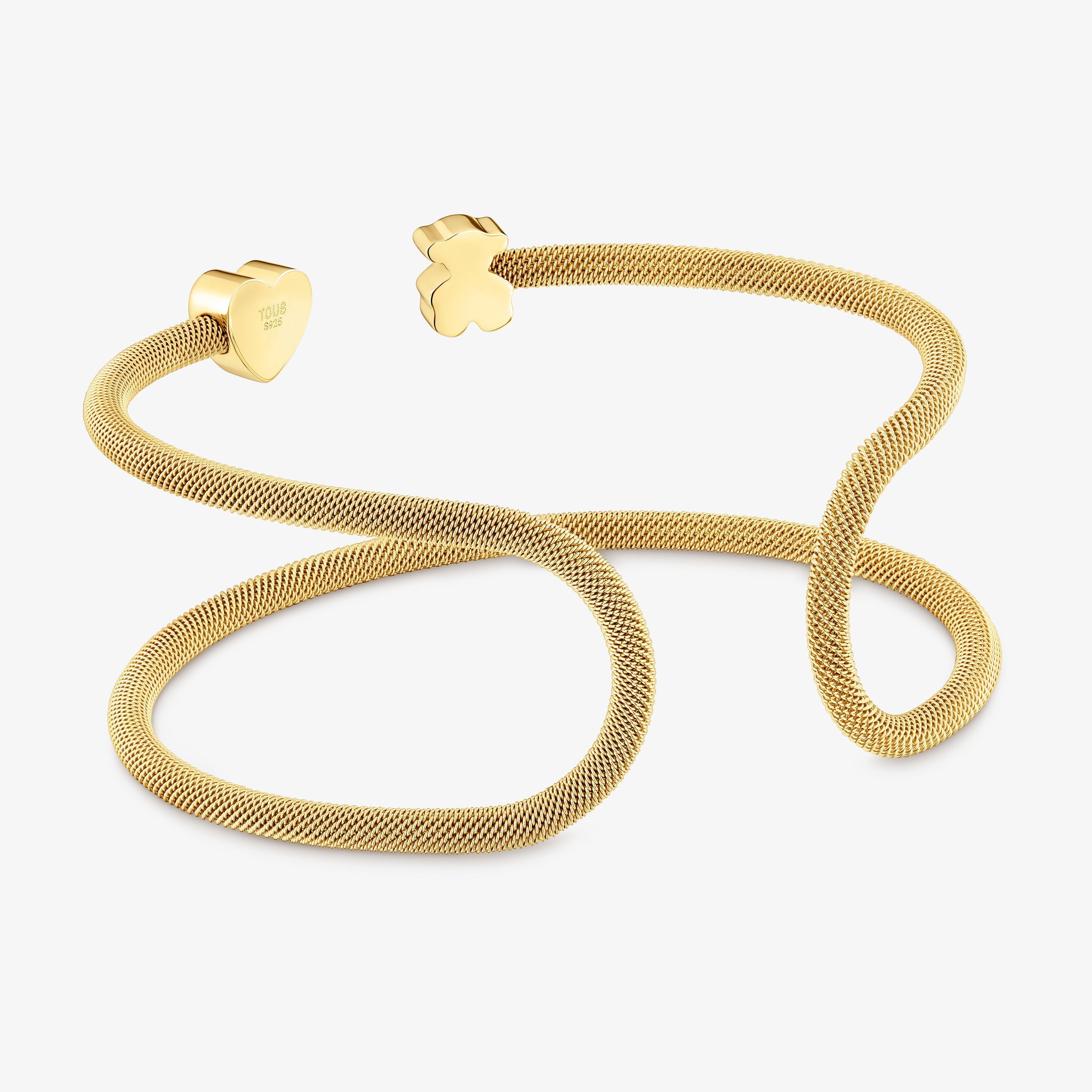 Double Bangle with 18K gold vermeil Icon Mesh