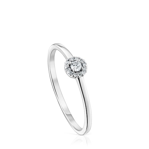 14kt white gold and diamond solitaire Ring Les Classiques