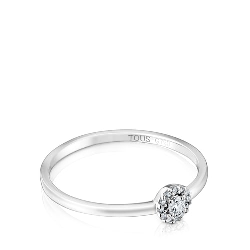 14kt white gold and diamond solitaire Ring Les Classiques