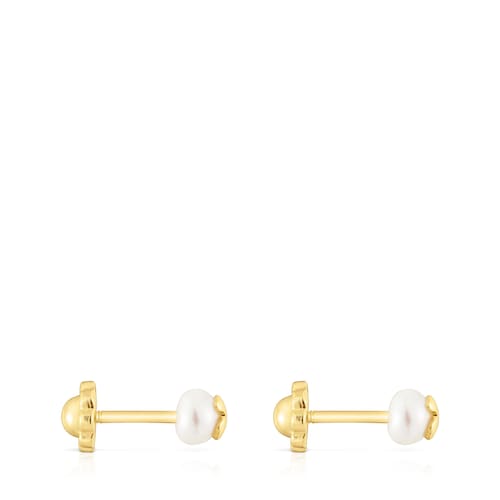 14kt gold and cultured pearl Earrings Basics
