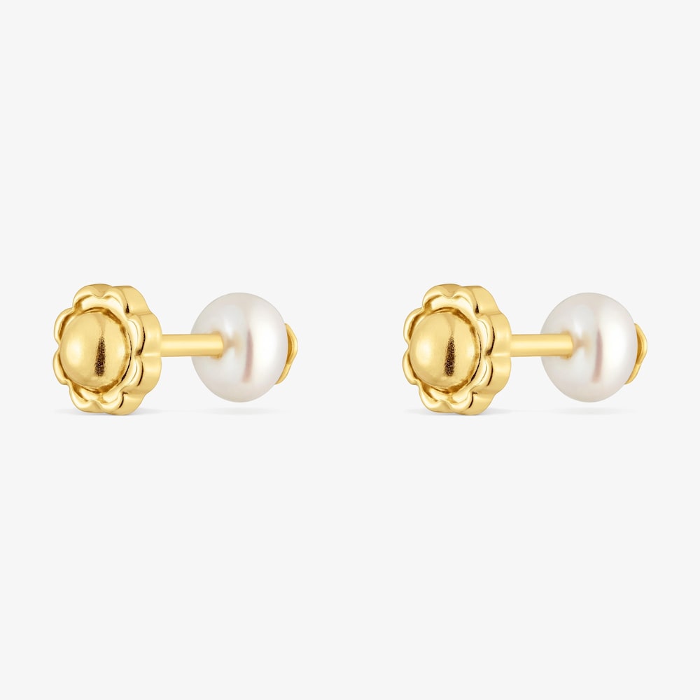 Aretes de oro 14 kt y perlas cultivadas Basics