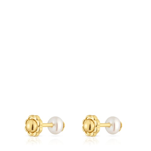 14kt gold and cultured pearl Earrings Basics