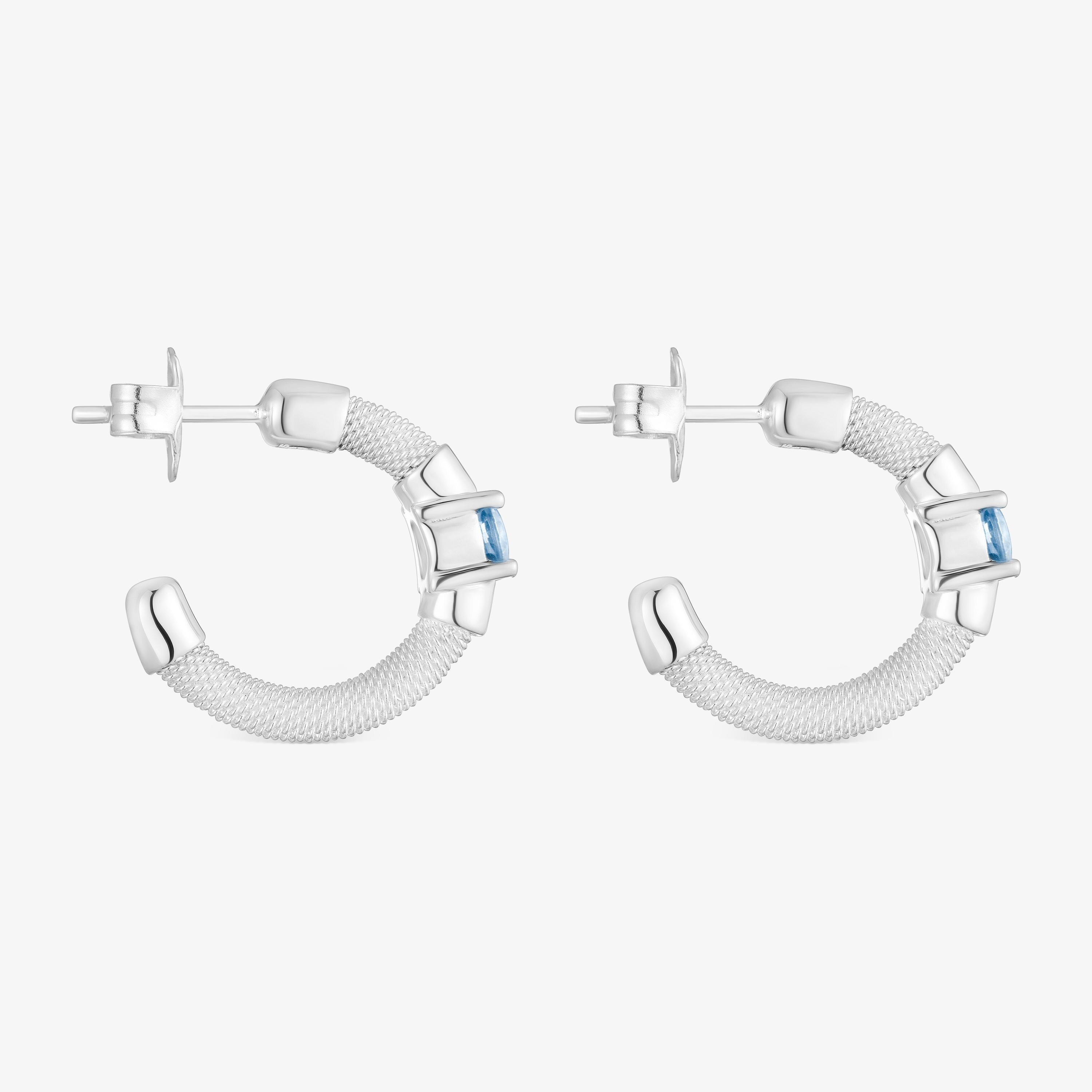 Silver and lab-grown spinel Hoop earrings TOUS Mesh LGG