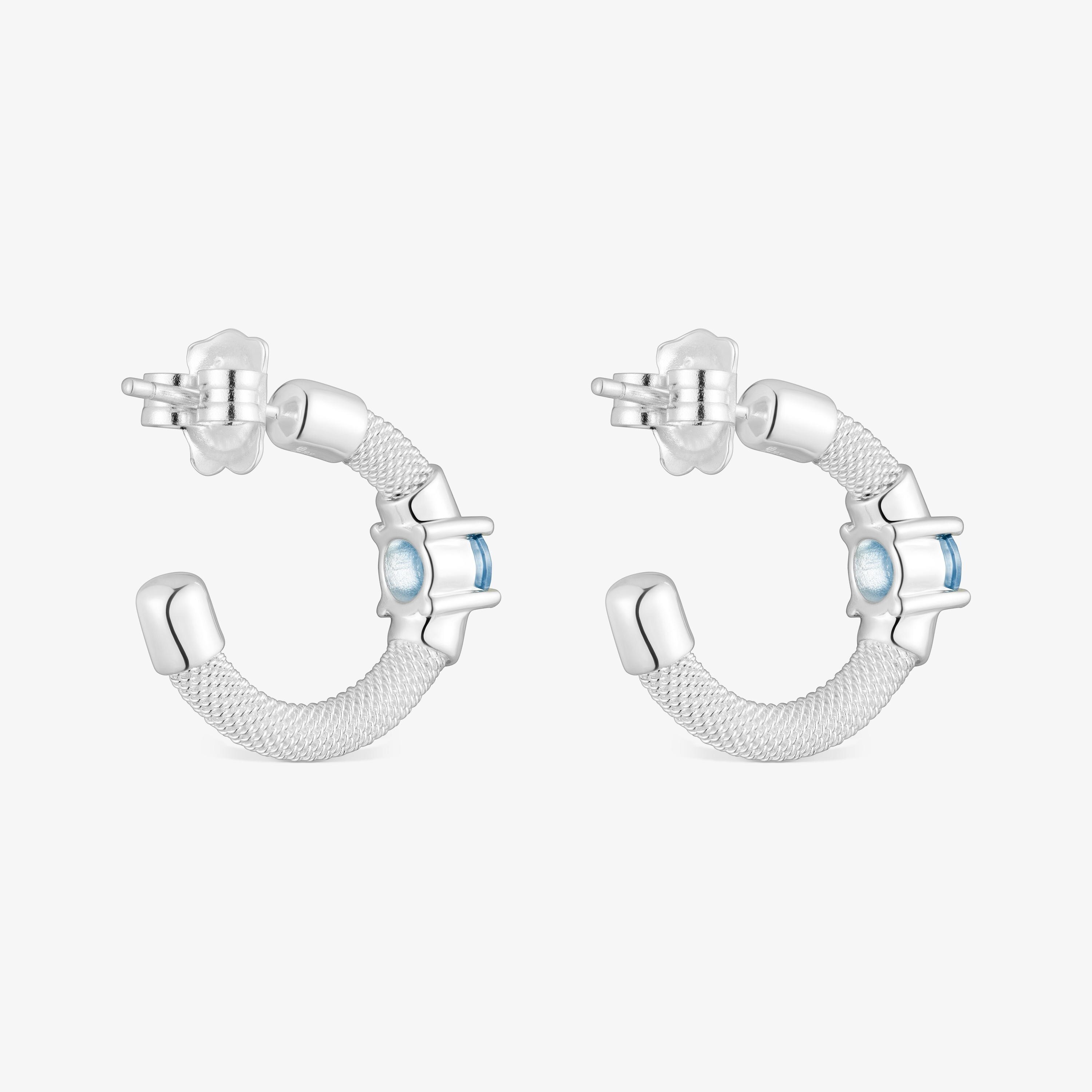 Silver and lab-grown spinel Hoop earrings TOUS Mesh LGG