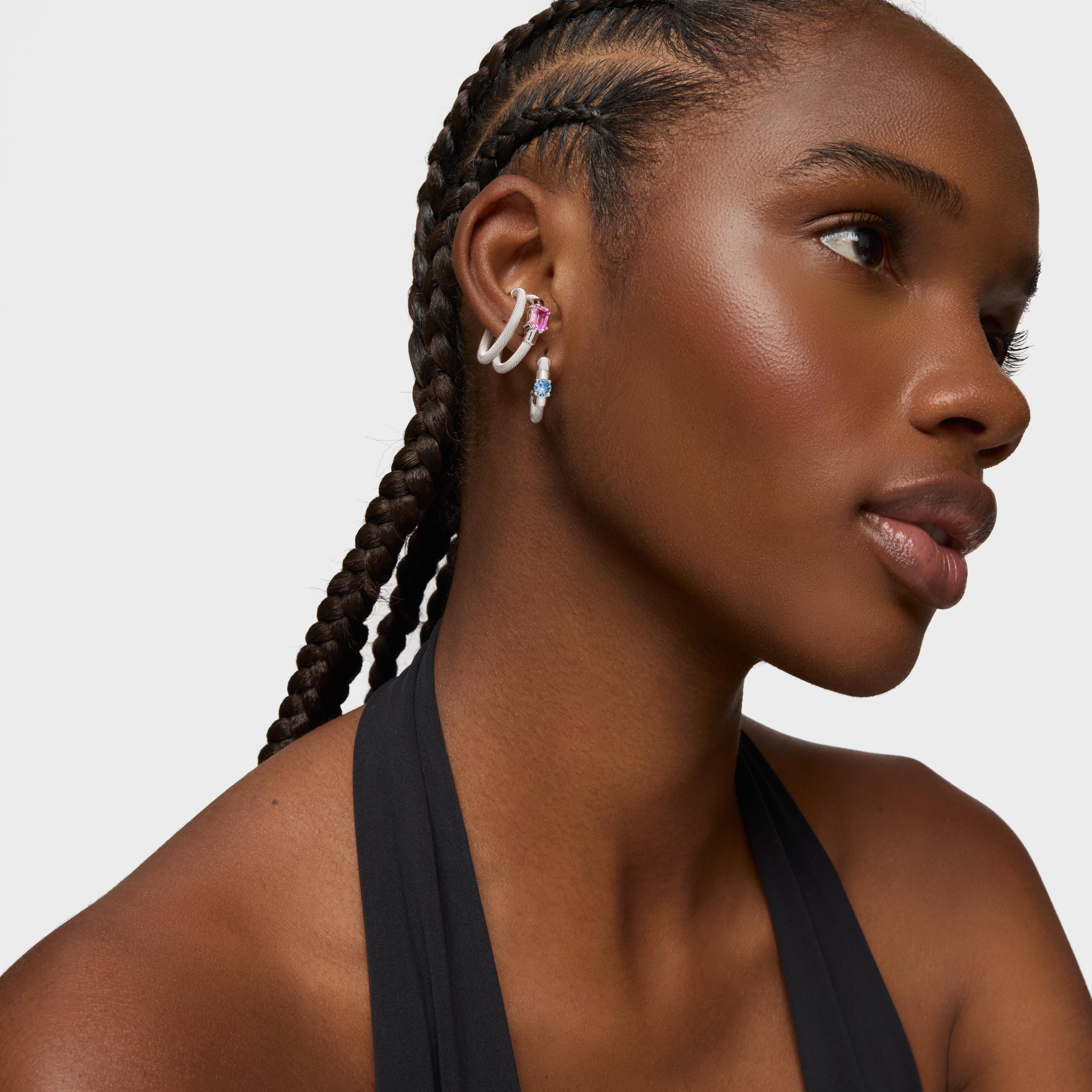 Silver and lab-grown spinel Hoop earrings TOUS Mesh LGG