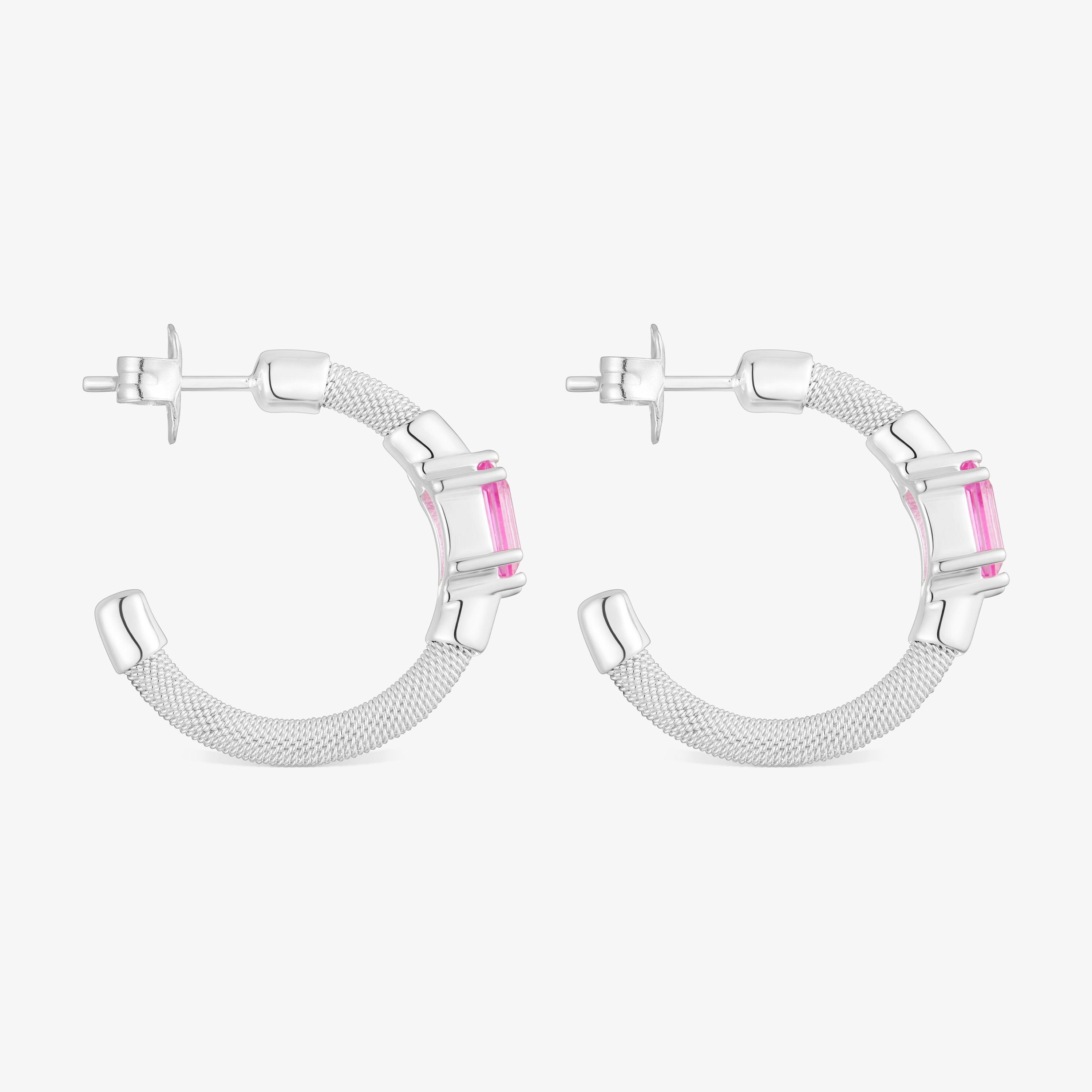 Silver and lab-grown sapphire Hoop earrings TOUS Mesh LGG