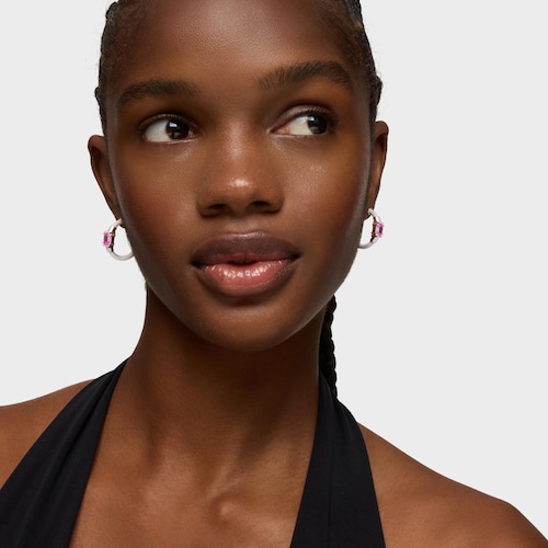 Pendientes aro de plata y zafiro creado en laboratorio TOUS Mesh LGG