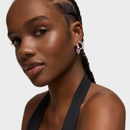 Pendientes aro de plata y zafiro creado en laboratorio TOUS Mesh LGG