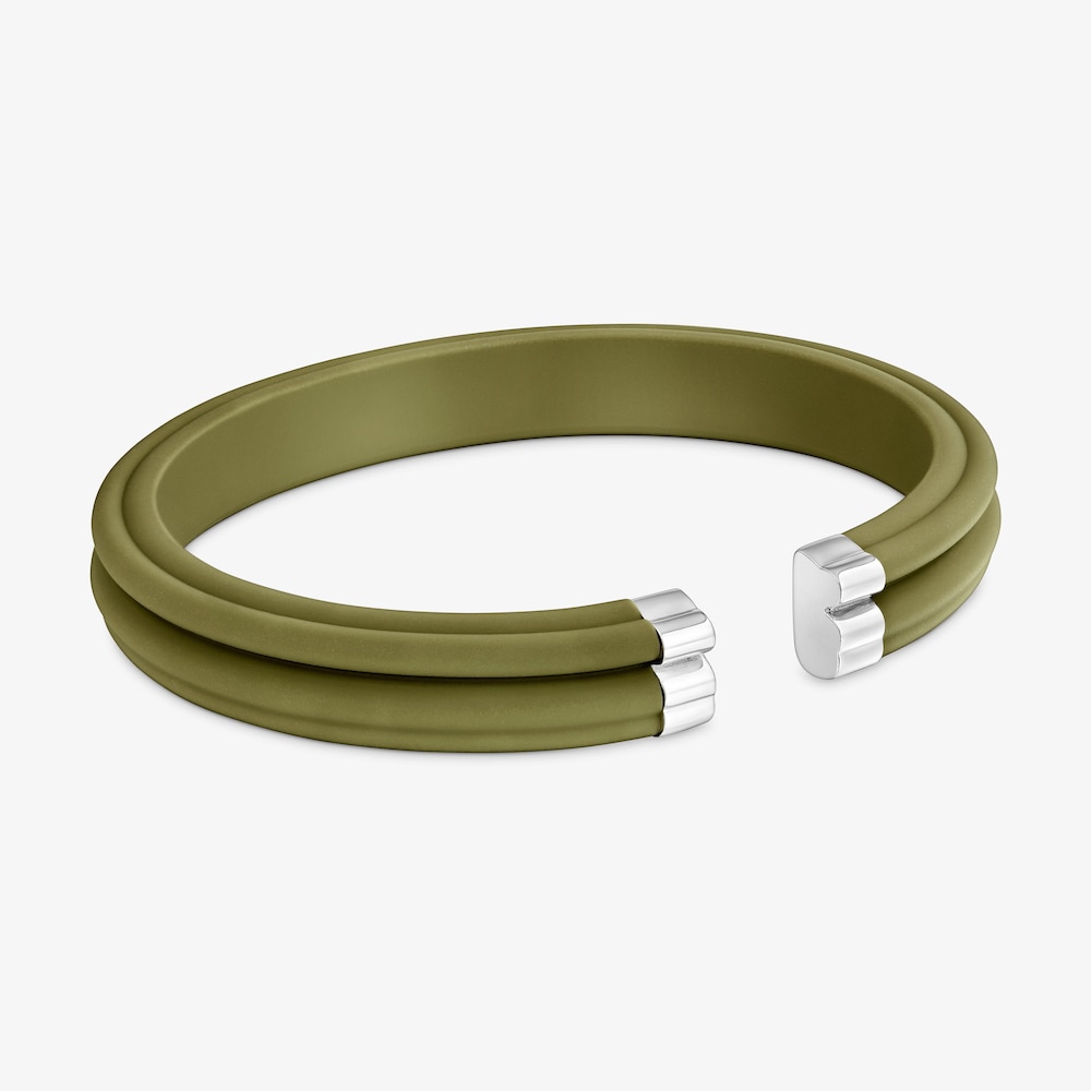 Pulsera esclava de acero en color verde TOUS Man