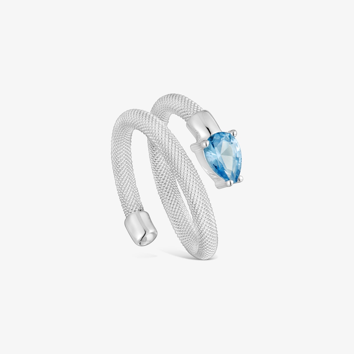 Tous - Anillo Espiral De Plata Y Espinela Creada En Laboratorio Tous Mesh Lgg Talla 10