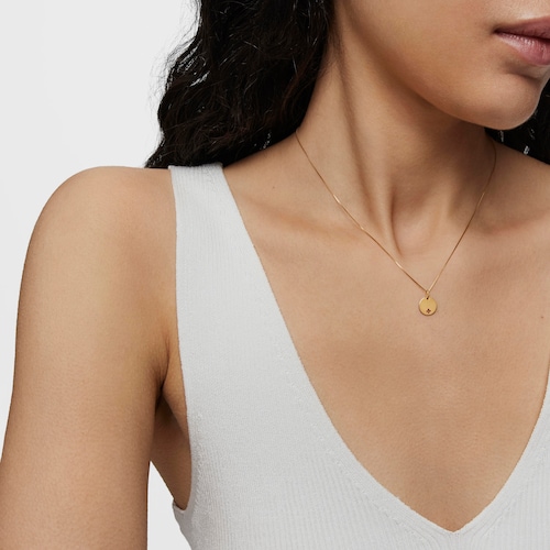 14kt gold Medallion pendant with cross charm Basics