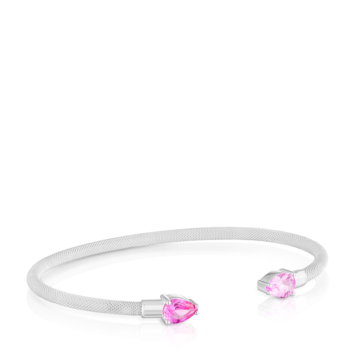 Tous - Pulsera Esclava De Plata Y Gemas Creadas En Laboratorio Tous Mesh Lgg - Plateado