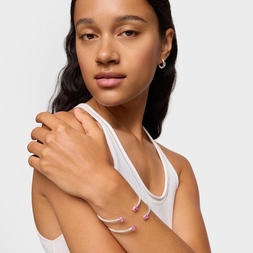 Pulsera esclava de plata y gemas creadas en laboratorio TOUS Mesh LGG