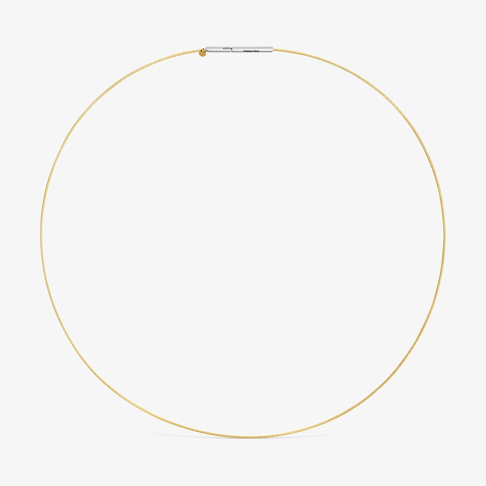 Collar de oro 14 kt y acero Mesh Tube